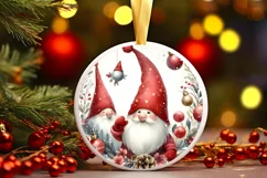 Round Christmas Ornament Sublimation|Clipart Product Image 2