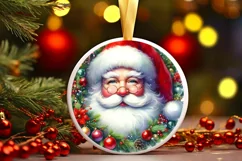 Santa Christmas Ornament Sublimation PNG Product Image 3