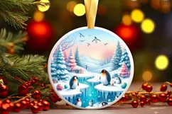 Round Christmas Ornament Sublimation|Clipart Product Image 3