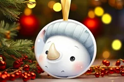 Round Christmas Ornament Sublimation|Clipart Product Image 1
