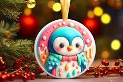 Round Christmass Ornament Sublimation|Clipart Product Image 1