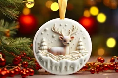 Round Christmas Ornament Sublimation|Clipart Product Image 2