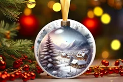 Town Round Ornament Sublimation PNG Product Image 1