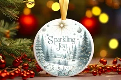 Round Christmas Ornament Sublimation|Clipart Product Image 3
