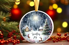 Round Christmas Ornament Sublimation|Clipart Product Image 1