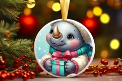 Round Christmas Ornament Sublimation|Clipart Product Image 2