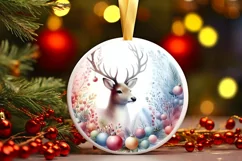 Colorful Polar Bear Christmas Ornament PNG Product Image 1