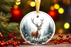 Round Christmas Ornament Sublimation|Clipart Product Image 2