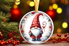 Gnome Christmas Ornament Sublimation PNG Product Image 3