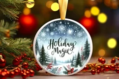 Round Christmas Ornament Sublimation|Clipart Product Image 2