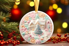 Round Christmas Ornament Sublimation|Clipart Product Image 2