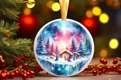 Nativity Scene Round Ornament Sublimation PNG Product Image 3