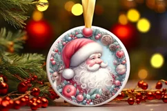 Round Christmas Ornament Sublimation|Clipart Product Image 3