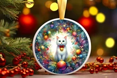 Watercolor Cat Ornament PNG Product Image 3