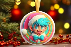Santa's BOY Round Ornament Sublimation PNG Product Image 3