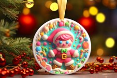 Santa's BOY Round Ornament Sublimation PNG Product Image 3