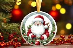 Round Christmas Ornament Sublimation|Clipart Product Image 2