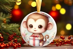 Round Christmas Ornament Sublimation|Clipart Product Image 1