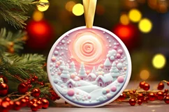 Round Christmas Ornament Sublimation|Clipart Product Image 3