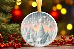 Round Christmas Ornament Sublimation|Clipart Product Image 3