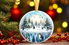 Round Christmas Ornament Sublimation|Clipart Product Image 1