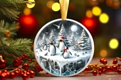 Round Christmas Ornament Sublimation|Clipart Product Image 3