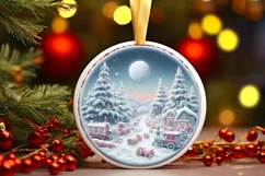 Round Christmas Ornament Sublimation|Clipart Product Image 2