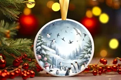 Round Christmas Ornament Sublimation|Clipart Product Image 1