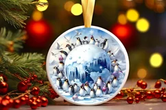 Round Christmas Ornament Sublimation|Clipart Product Image 2