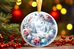 Flowers Round Ornament Sublimation PNG Product Image 3