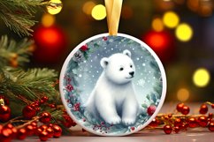 Centered Polar Bear Christmas Ornament Sublimation PNG Product Image 3