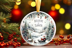 Round Christmass Ornament Sublimation|Clipart Product Image 1