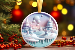 Round Christmass Ornament Sublimation|Clipart Product Image 1