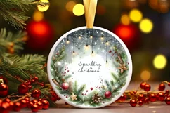 Round Christmas Ornament Sublimation|Clipart Product Image 3