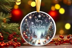 Round Christmas Ornament Sublimation|Clipart Product Image 2