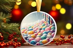 Round Christmas Ornament Sublimation|Clipart Product Image 1