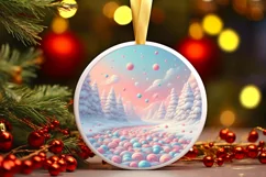 Round Christmas Ornament Sublimation|Clipart Product Image 2