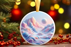 Round Christmas Ornament Sublimation|Clipart Product Image 1