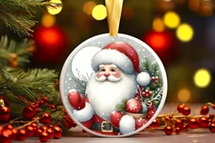 Santa Christmas Ornament Sublimation PNG Product Image 3