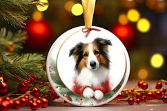 Centered Dog Christmas Ornament Sublimation PNG Product Image 2