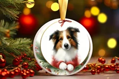 Centered Dog Christmas Ornament Sublimation PNG Product Image 2