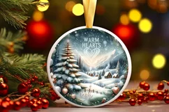 Round Christmas Ornament Sublimation|Clipart Product Image 3