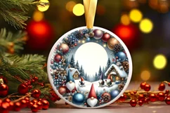 Round Christmas Ornament Sublimation|Clipart Product Image 3