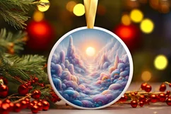 Round Christmas Ornament Sublimation|Clipart Product Image 2