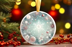 Round Christmas Ornament Sublimation|Clipart Product Image 3