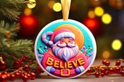 Santa Type Treatment Christmas Ornament Sublimation PNG Product Image 3