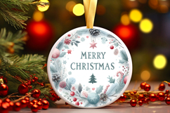 Round Christmass Ornament Sublimation|Clipart Product Image 1