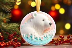 Polar Bear Christmas Ornament Sublimation PNG Product Image 3