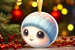 Round Christmas Ornament Sublimation|Clipart Product Image 3