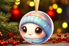 Round Christmas Ornament Sublimation|Clipart Product Image 2